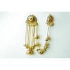 Amber Bahubali Kashmiri Earrings with Ear Chain