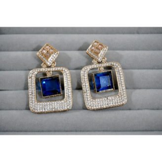 Blue AD Golden Earrings
