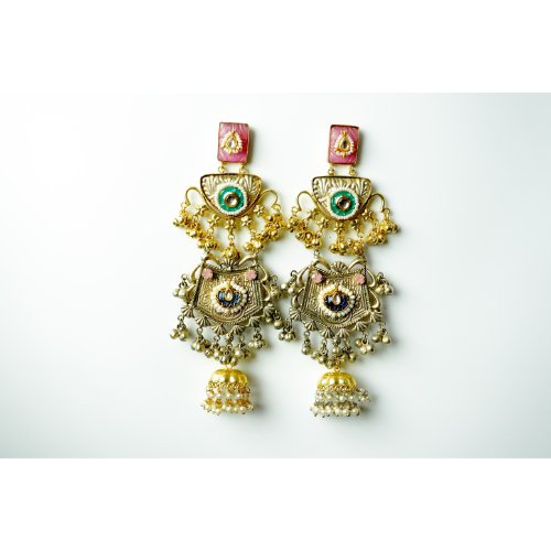 1ZdOP_qwSowiSUVTkFT77SDhQ6oQTCLaT.jpg Long Dual Tone Multi Color Jhumka Earrings
