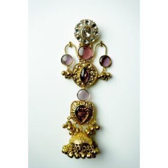 Bell Shaped Kundan Jhumka Earrings