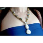 MOP and Gold plated Polki Necklace Set