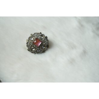 Pink Oval Shaped Vintage Stud Earrings