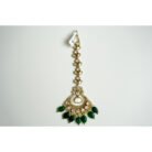 Emerald Green Kundan Maang Tikka