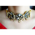 Floral Black Kundan Choker Necklace Set