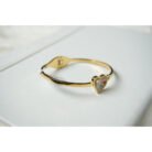 Gold Heart Bangle Bracelet