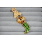 Meenakari Green Enemal Tiger Nail Earrings
