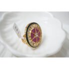 Pink & Green Kundan Ring