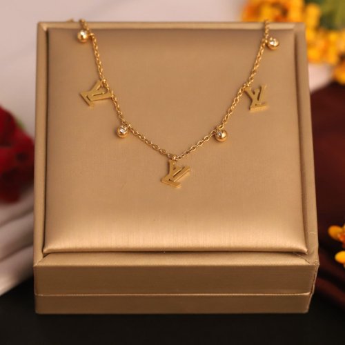 1a4WNIspZvz4a5Fv2wksxe0F5mMQtGgzB.jpg 22k Gold Plated LV Charm Necklace with Sparkling Crystal Accents