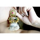 Dual Tone Jhumka Pearl Earrings