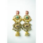 Long Dual Tone Multi Color Jhumka Earrings