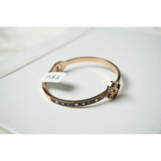 Rose Gold Black Enamel Crystal Bracelet