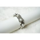 Silver Faux Pearl Ring Cuff Bracelet