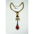 Palm Tree Red Gemstone Necklace Set