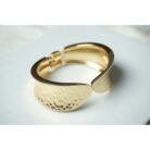 Gold Hammered Textured Sculptural Twist Cuff Bracelet
