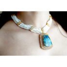 Victorian Marble Stone Polki Necklace Set