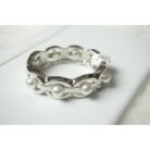 Silver Faux Pearl Ring Cuff Bracelet