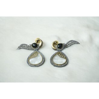 Peacock Black Dangle Earrings