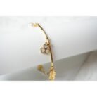Gold White Clover and Pearl Charm Bracelet