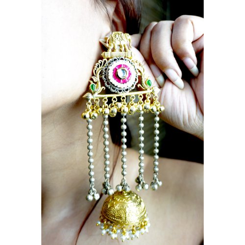 1ejP7QsjKpJrQG62RgV3Lj0Y1rv7uVQJ2.jpg Meenakari Kashmiri Jhumka Earrings
