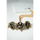 Floral Black Kundan Choker Necklace Set