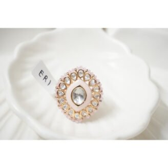 Pear shaped Kundan Polki Ring