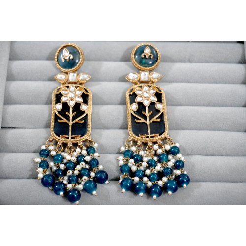1g7mBKqZc9geTcUHCCLuTNLJjMDVK5_Cn.jpg Blue & Black Meenakari Kundan Dangler Earrings