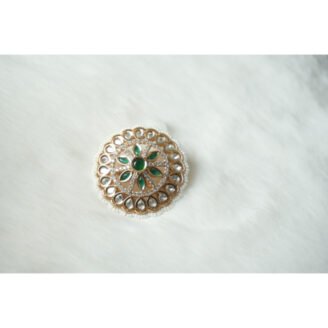 Emerald Polki Kundan Stud Earrings