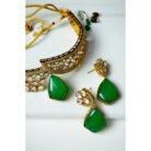 Emerald Kundan Choker Necklace Set
