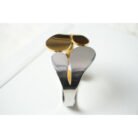 Dual Tone Petal Cuff Bracelet
