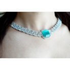 Mint Green AD Choker Necklace Set