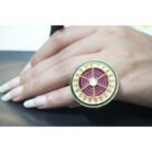 Pink & Green Kundan Ring