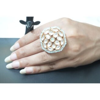Beaded Kundan Polki Ring
