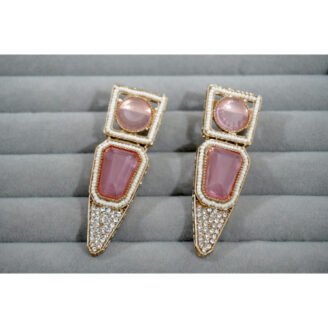 1hv_f27kl3G0UOqR26_DXxeuMwgZn5ZAv.jpg Pink Stone Vintage Golden Clip-on Earrings
