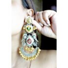 Long Dual Tone Chandbali Earrings