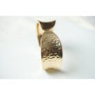 Gold Hammered Textured Sculptural Twist Cuff Bracelet