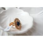 Blue Sapphire Gold Floral Ring