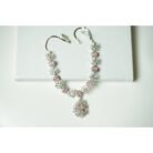 Pink Silver AD Necklace Set