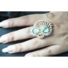 Mint Green Peacock AD Ring