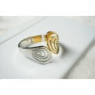 Two Toned Wavy Cutout Cuff Bracelet