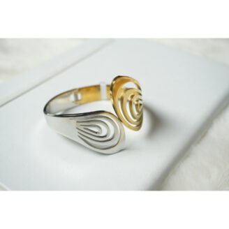 Two Toned Wavy Cutout Cuff Bracelet