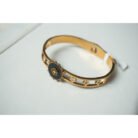 Black Malachite Floral Motif Bangle Bracelet