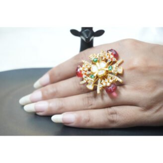 Gulaabo Ruby Polki Designer Ring