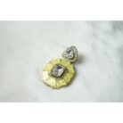 Yellow Enamel Kundan Stud Earrings