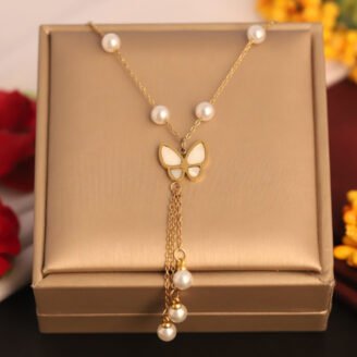 1kwslRFKBsvrYJGQDAxSIVrHMLHfCJyh-.jpg 22k Gold Plated Pearl Chain Neckalce with Pearls and Butterfly Pendant