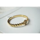 Gold Diamond CloverMotif Bangle Bracelet