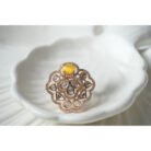 Yellow Stone Polki Kundan Ring