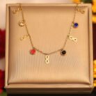 22k Gold Plated Infinite & Multi Colour Zirconia Charm Necklace