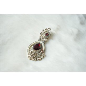 Ruby Stone AD Golden Earrings