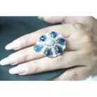 Aqua Blue Teardrop Ring