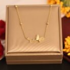22k Gold Plated Golden Chain Neckalce with Butterfly Pendant